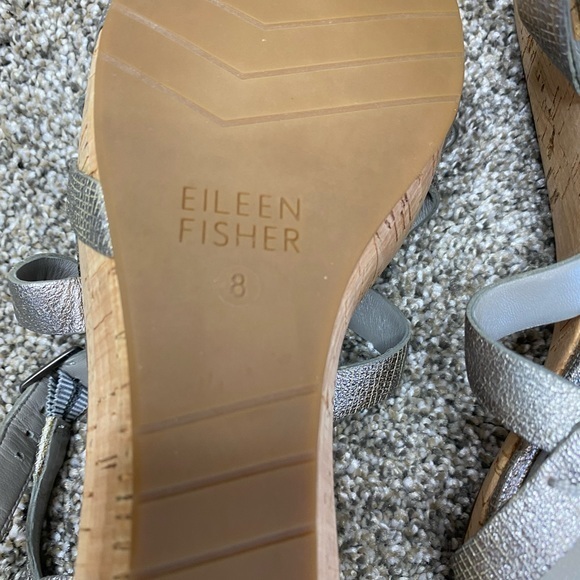 Eileen Fisher “Array” Strappy Cork Wedge Sandal 8 - Picture 14 of 14